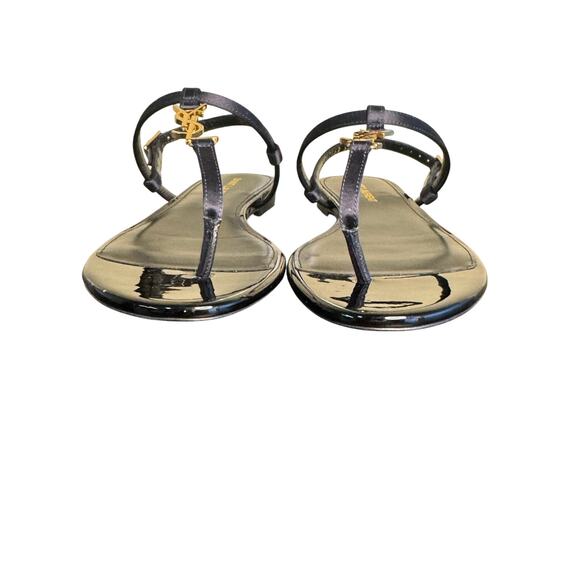 Saint Laurent NIB Cassandra Flat Sandals in Patriot Navy Size 39.5 - Picture 11 of 13